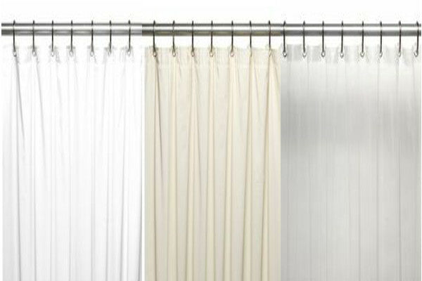 12 pack (1 case) 6 gauge vinyl shower curtain 36x72 @ $4.99 each